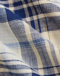 Indigo Plaid Cotton Voile Skirt