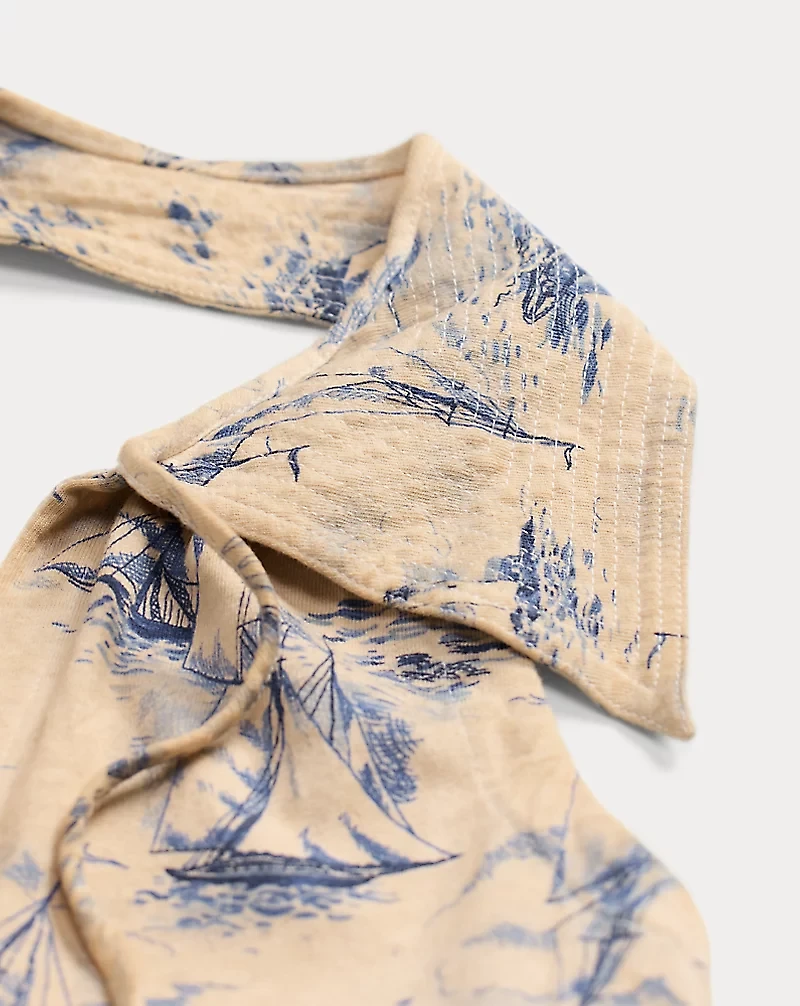 Nautical Linen-Cotton Jersey Dress