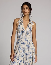 Nautical Linen-Cotton Jersey Dress