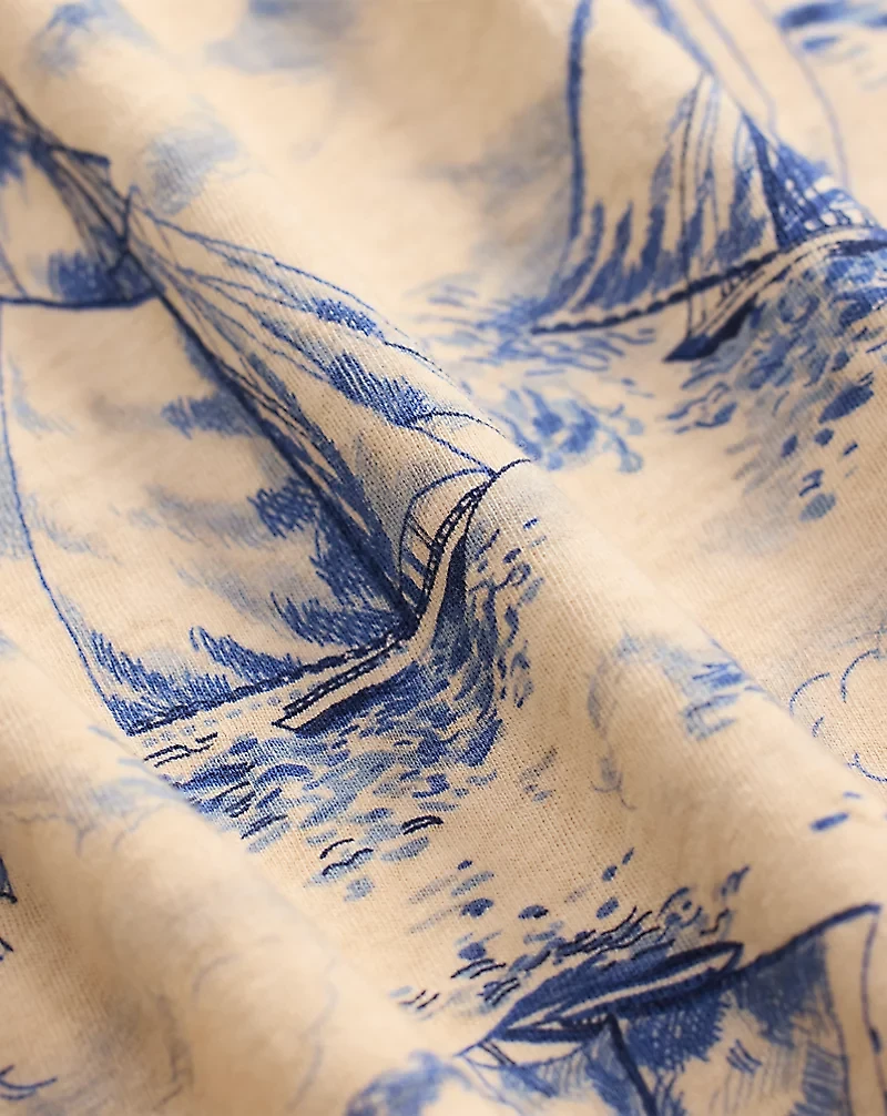 Nautical Linen-Cotton Jersey Dress