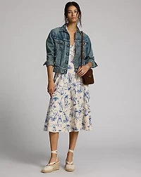 Nautical Linen-Cotton Jersey Dress