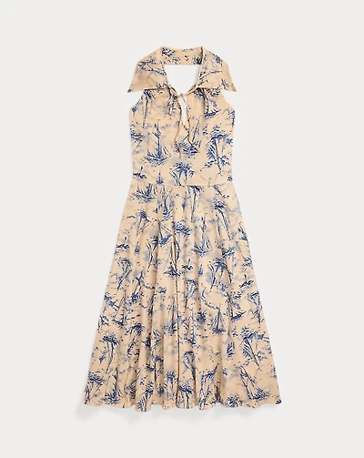 Nautical Linen-Cotton Jersey Dress