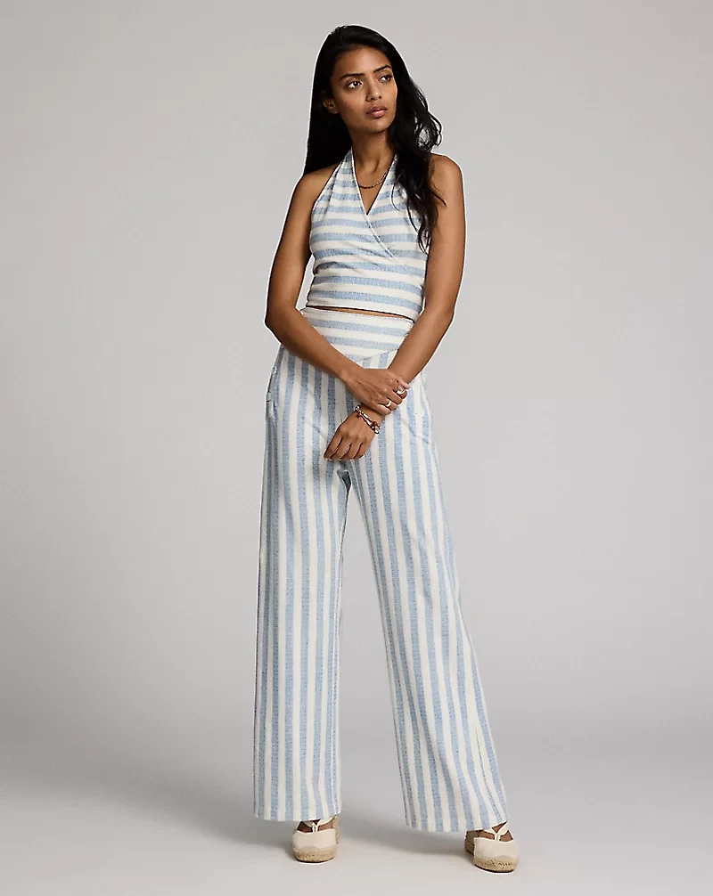 Striped Linen-Cotton Jersey Top