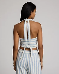 Striped Linen-Cotton Jersey Top