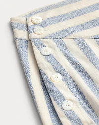 Striped Linen-Cotton Jersey Pant