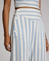 Striped Linen-Cotton Jersey Pant