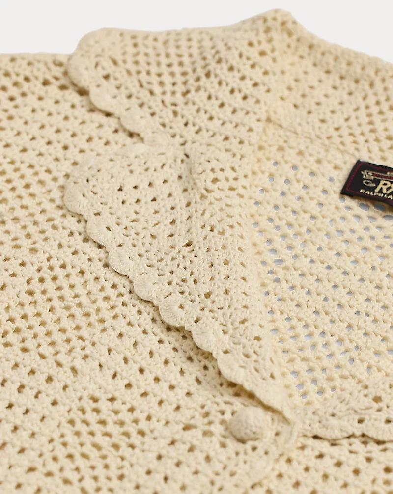 Hand-Crocheted Cotton Cardigan