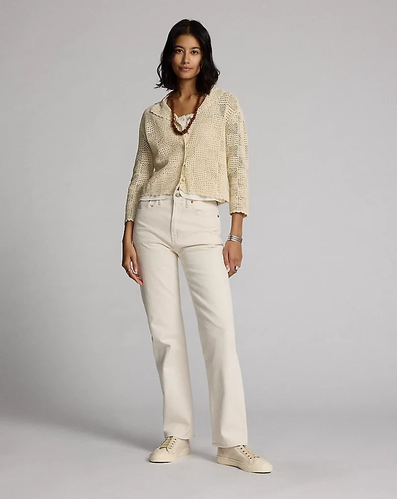 Hand-Crocheted Cotton Cardigan
