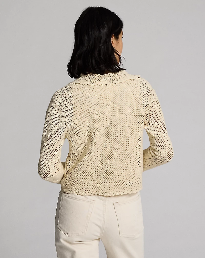 Hand-Crocheted Cotton Cardigan