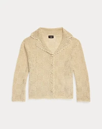 Hand-Crocheted Cotton Cardigan