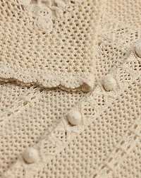 Crochet-Detail Pointelle Duster