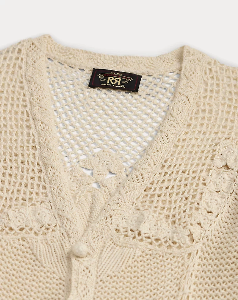 Crochet-Detail Pointelle Duster