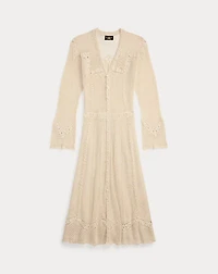 Crochet-Detail Pointelle Duster