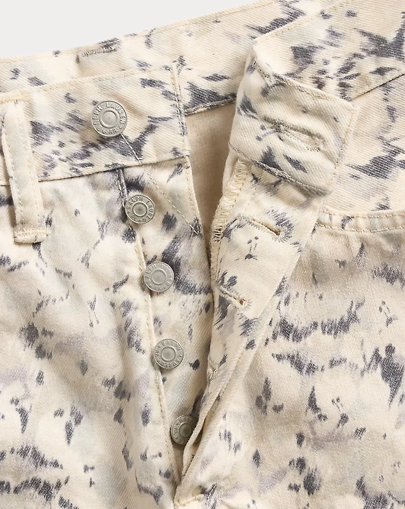 Floral-Print Denim Short