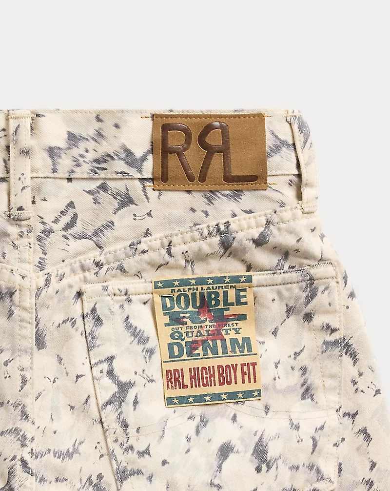 Floral-Print Denim Short