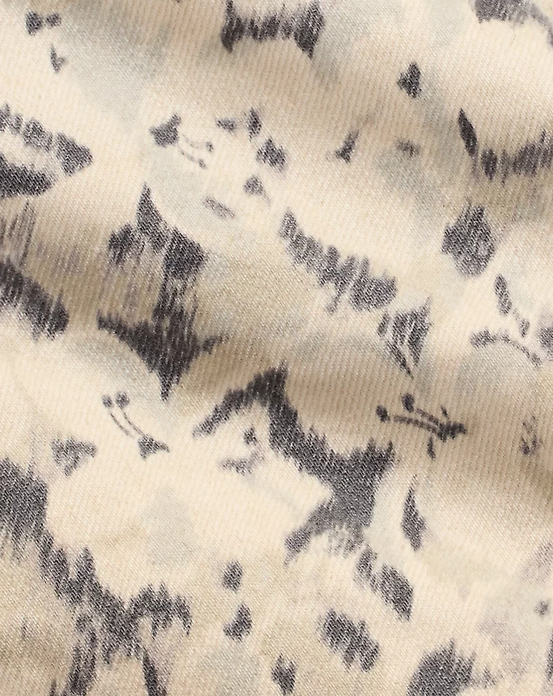 Floral-Print Denim Short