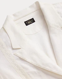 Embroidered-Trim Linen-Cotton Jacket