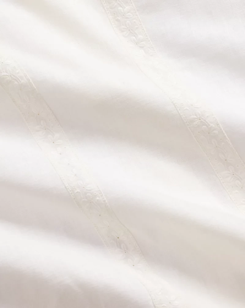 Embroidered-Trim Linen-Cotton Jacket