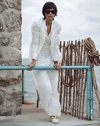 Embroidered-Trim Linen-Cotton Jacket