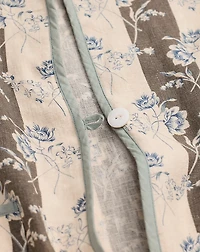 Floral-Print Linen Duster