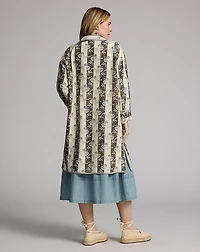 Floral-Print Linen Duster