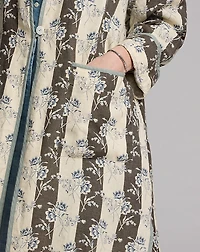 Floral-Print Linen Duster