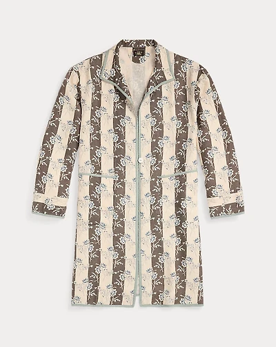 Floral-Print Linen Duster