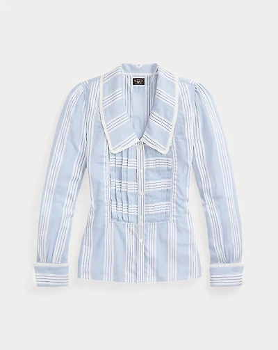 Striped End-on-End Tie-Back Blouse