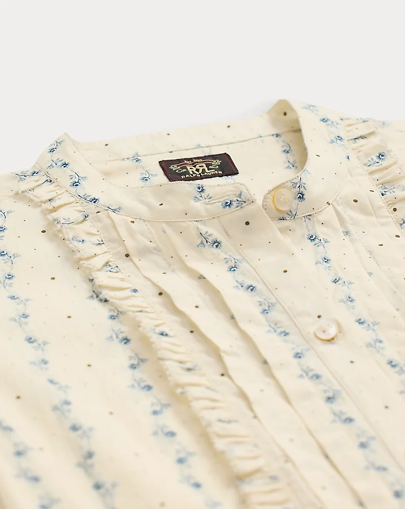 Floral-Print Cotton Voile Blouse