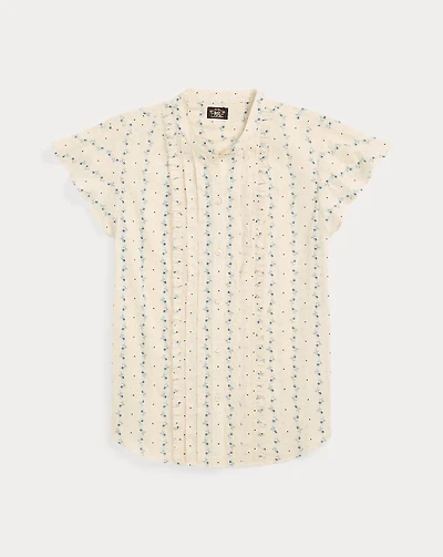 Floral-Print Cotton Voile Blouse