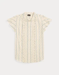 Floral-Print Cotton Voile Blouse