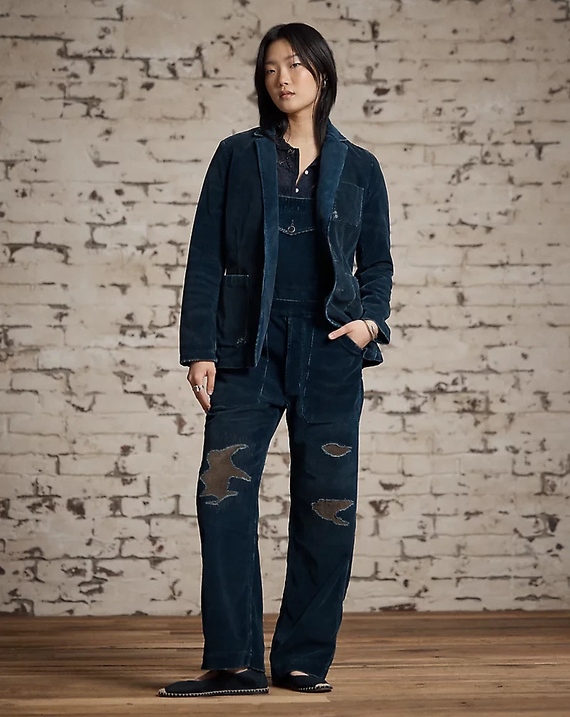 Repaired Indigo Corduroy Blazer