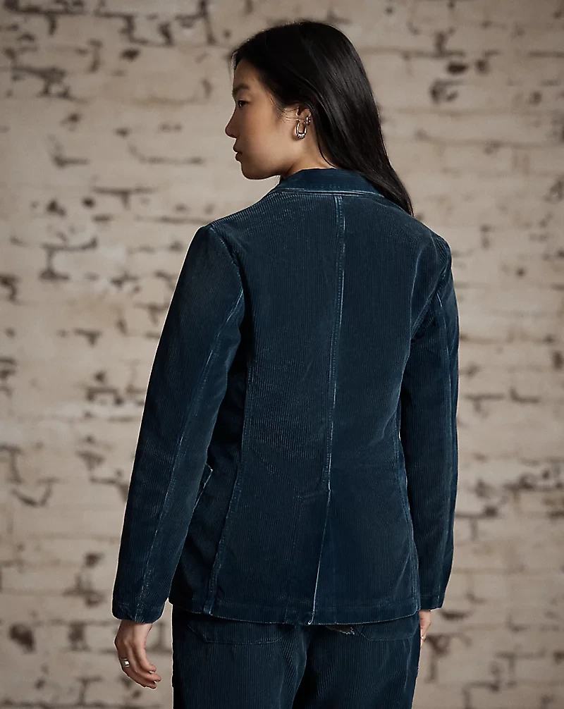 Repaired Indigo Corduroy Blazer