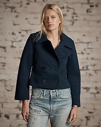 Quilted Jersey Cropped Peacoat