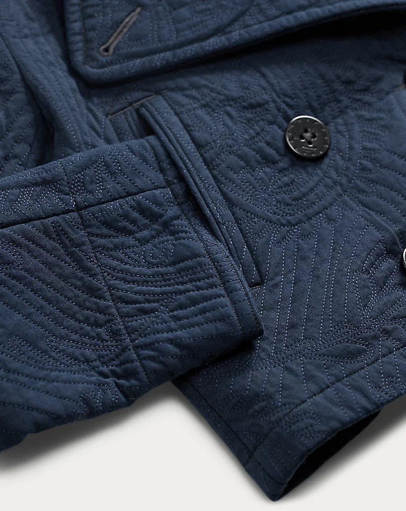 Quilted Jersey Cropped Peacoat
