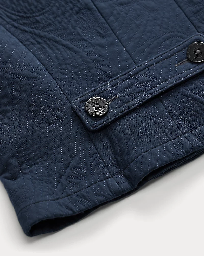 Quilted Jersey Cropped Peacoat