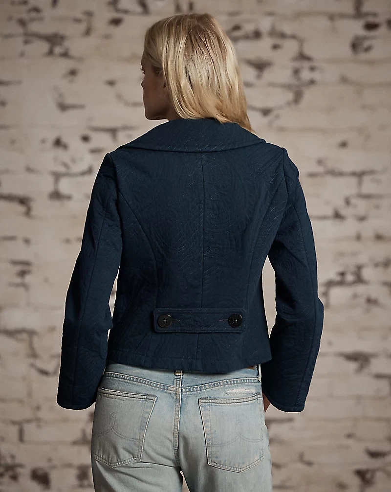 Quilted Jersey Cropped Peacoat
