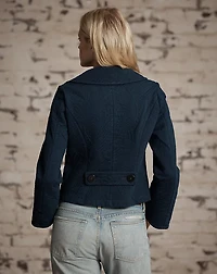 Quilted Jersey Cropped Peacoat