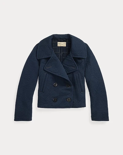 Quilted Jersey Cropped Peacoat