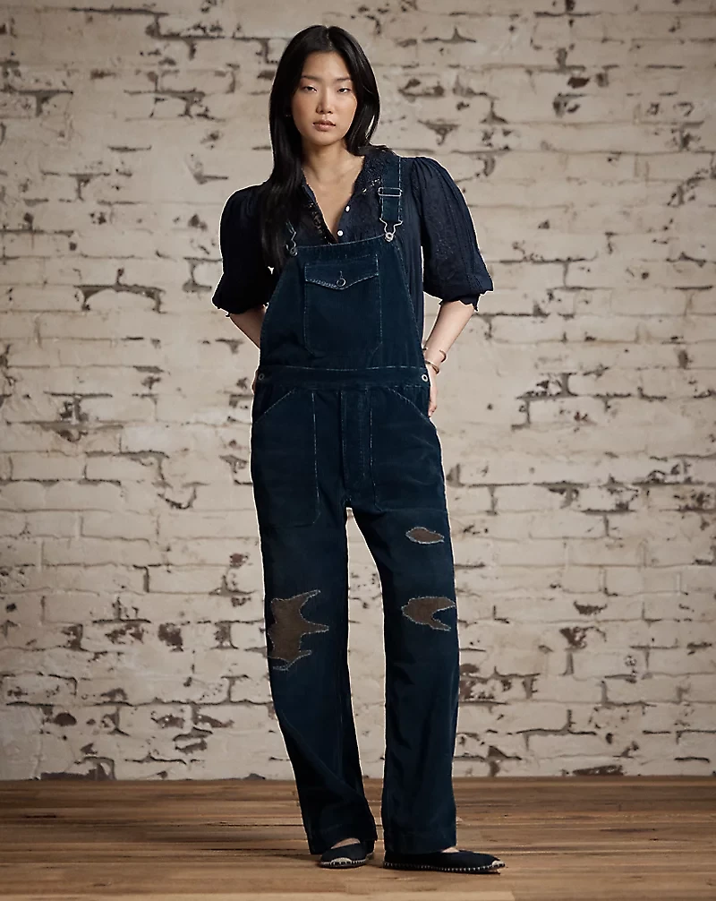 Repaired Indigo Corduroy Overall