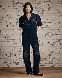 Repaired Indigo Corduroy Overall