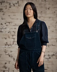 Repaired Indigo Corduroy Overall