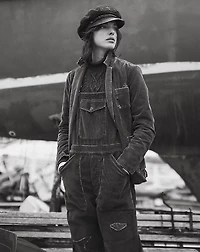 Repaired Indigo Corduroy Overall