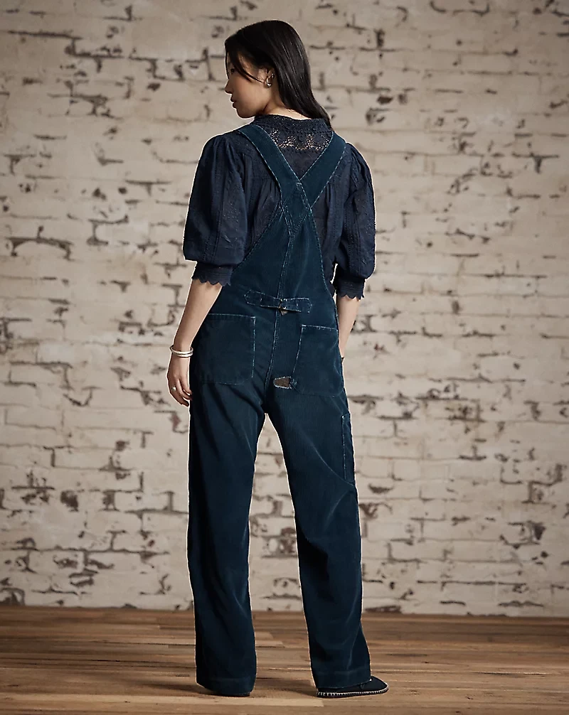 Repaired Indigo Corduroy Overall