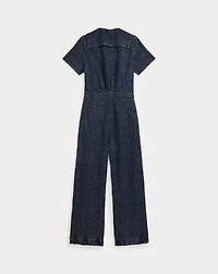 Indigo Jacquard Jumpsuit