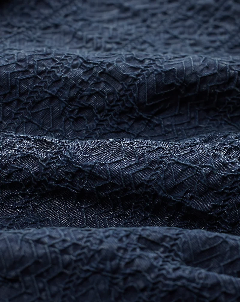 Indigo Jacquard Jumpsuit