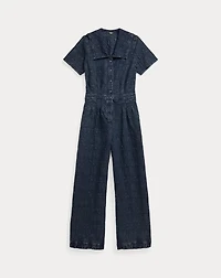 Indigo Jacquard Jumpsuit