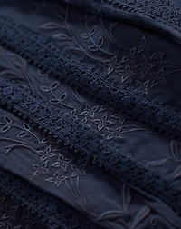 Embroidered Cotton Voile & Lace Blouse