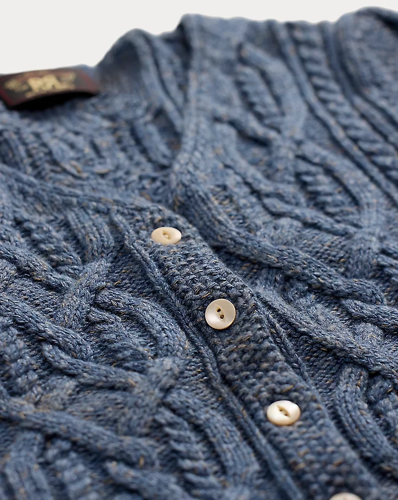 Linen-Blend Cable-Knit Top