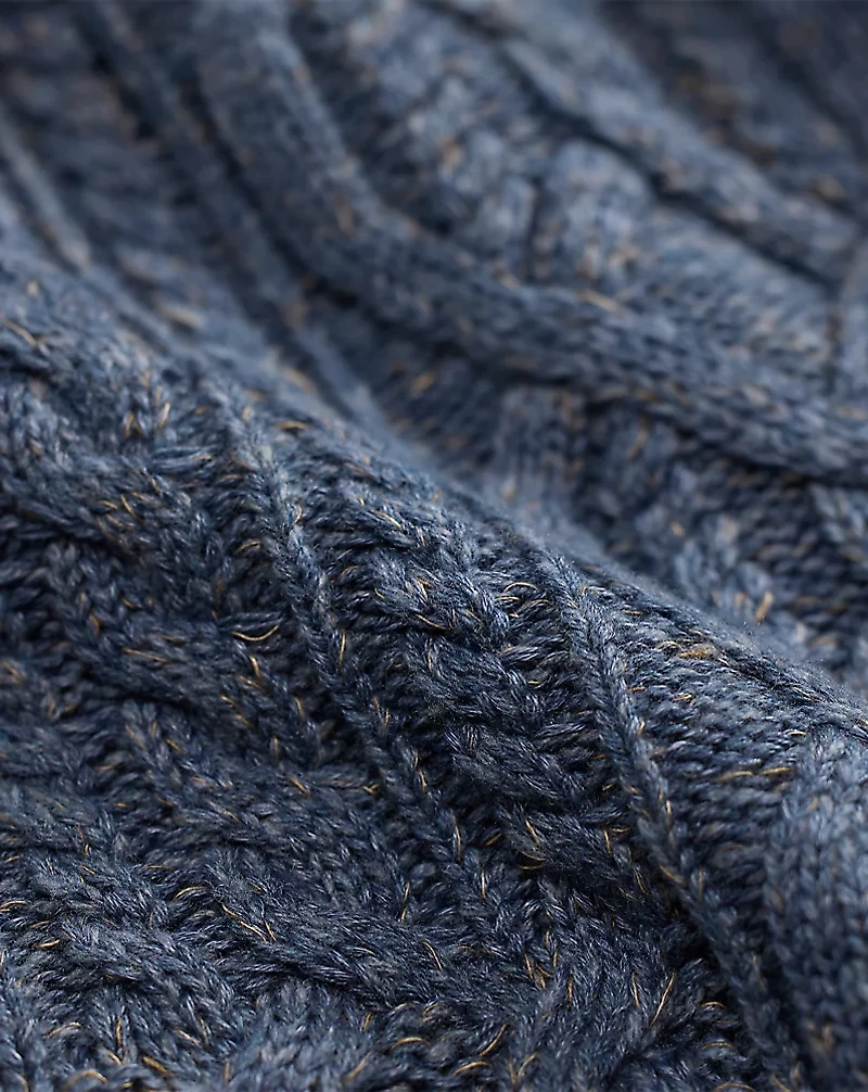 Linen-Blend Cable-Knit Top